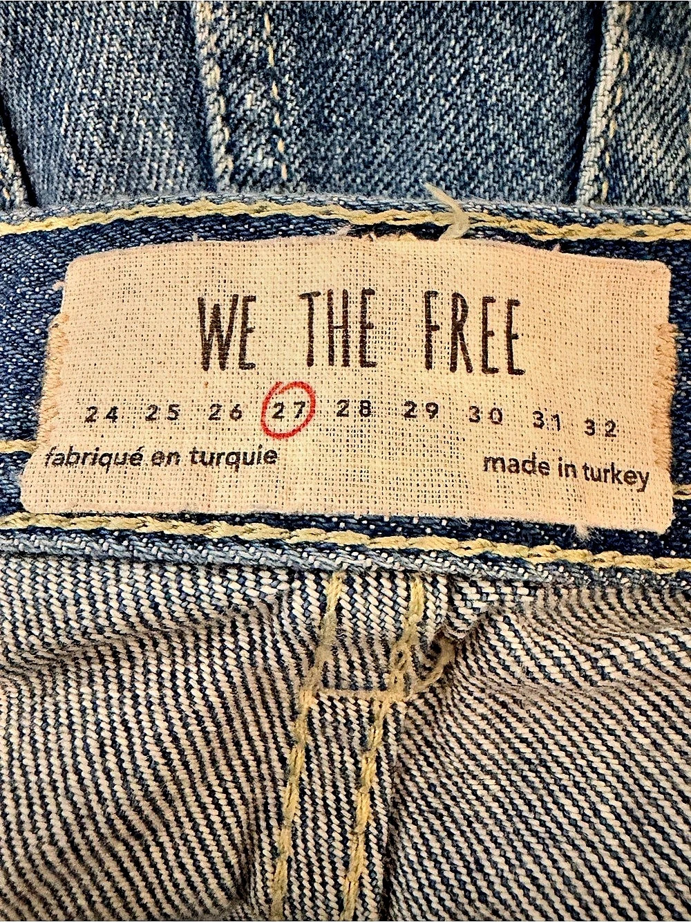 We The Free Maggie Ripped Crop Straight Leg Jeans Blue Waist 27 - Picture 4 of 6